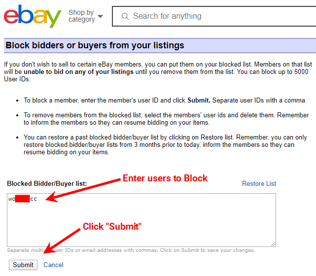 Block Unwanted eBay For Good