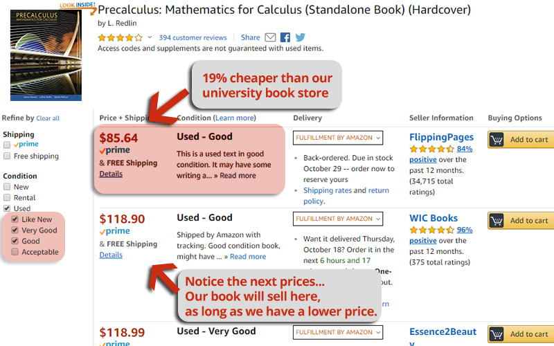 used book prices