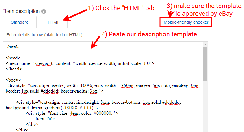 Free eBay Template for Listing Descriptions | MarkSight