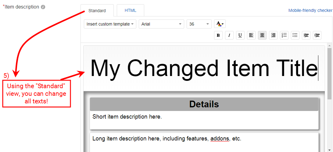 Free eBay Template for Listing Descriptions | MarkSight
